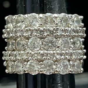 round brilliant cut cz statement cocktail wedding band anniversary ring